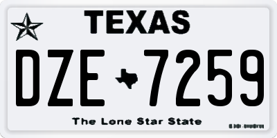 TX license plate DZE7259