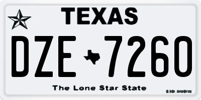 TX license plate DZE7260