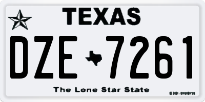 TX license plate DZE7261