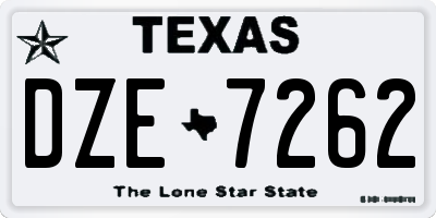 TX license plate DZE7262