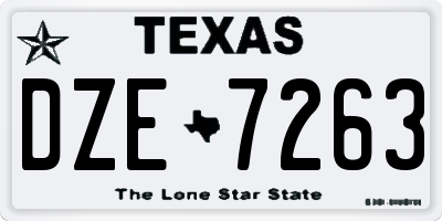 TX license plate DZE7263