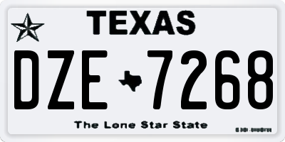 TX license plate DZE7268