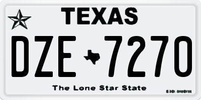 TX license plate DZE7270
