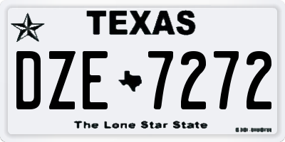 TX license plate DZE7272