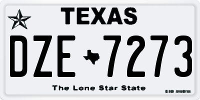 TX license plate DZE7273