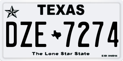 TX license plate DZE7274