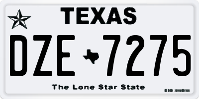 TX license plate DZE7275