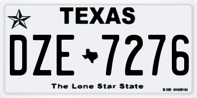 TX license plate DZE7276