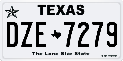 TX license plate DZE7279