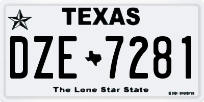 TX license plate DZE7281
