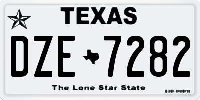 TX license plate DZE7282