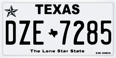 TX license plate DZE7285