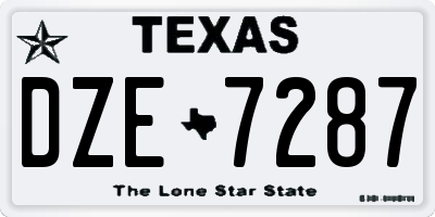 TX license plate DZE7287