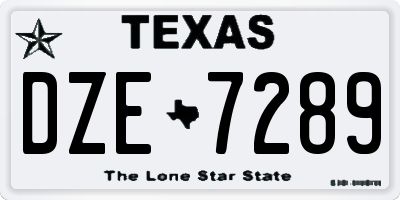 TX license plate DZE7289