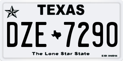 TX license plate DZE7290