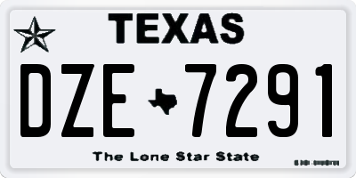 TX license plate DZE7291