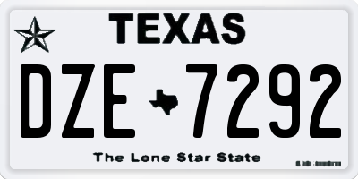 TX license plate DZE7292