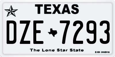 TX license plate DZE7293