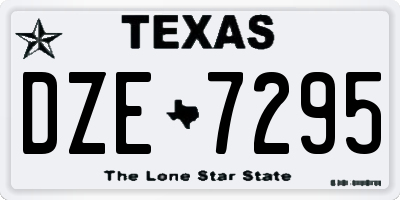 TX license plate DZE7295