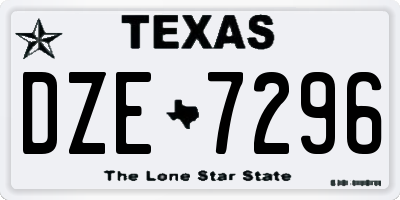 TX license plate DZE7296