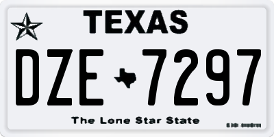 TX license plate DZE7297