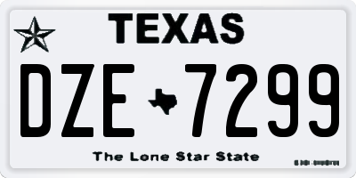 TX license plate DZE7299