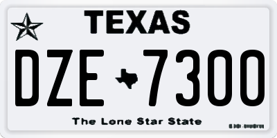 TX license plate DZE7300