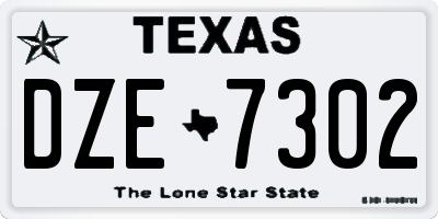 TX license plate DZE7302
