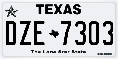 TX license plate DZE7303