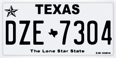 TX license plate DZE7304