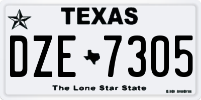 TX license plate DZE7305