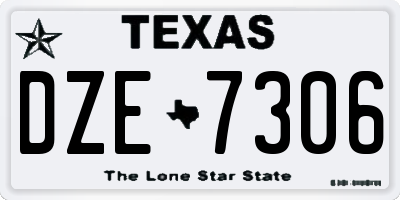TX license plate DZE7306