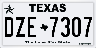 TX license plate DZE7307