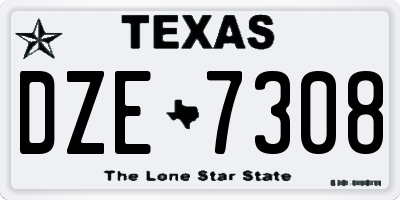 TX license plate DZE7308
