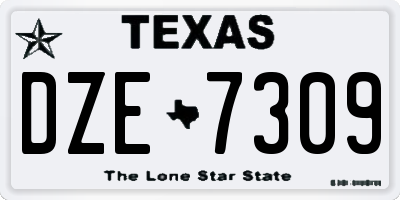 TX license plate DZE7309