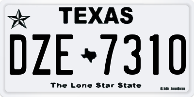 TX license plate DZE7310