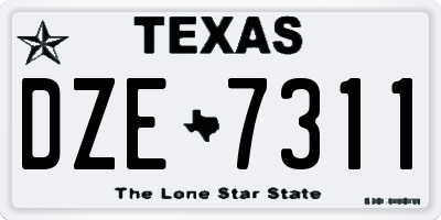 TX license plate DZE7311