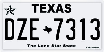 TX license plate DZE7313