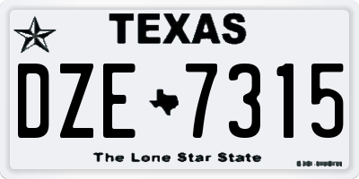 TX license plate DZE7315