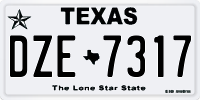TX license plate DZE7317