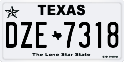 TX license plate DZE7318
