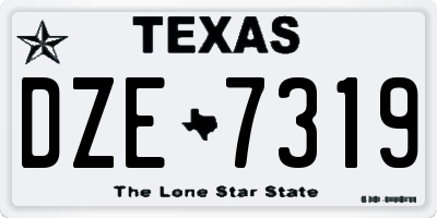 TX license plate DZE7319