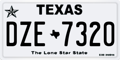 TX license plate DZE7320