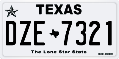 TX license plate DZE7321
