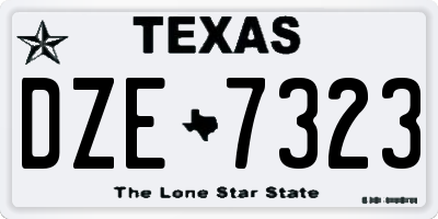 TX license plate DZE7323