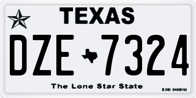 TX license plate DZE7324