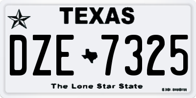 TX license plate DZE7325