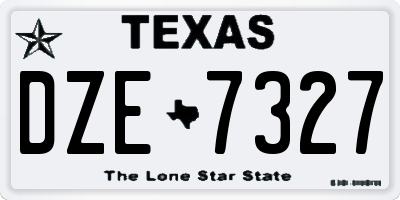 TX license plate DZE7327