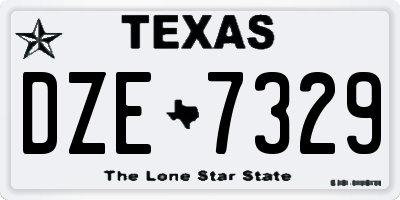 TX license plate DZE7329