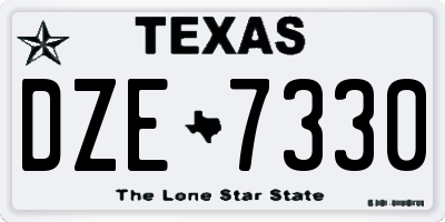 TX license plate DZE7330